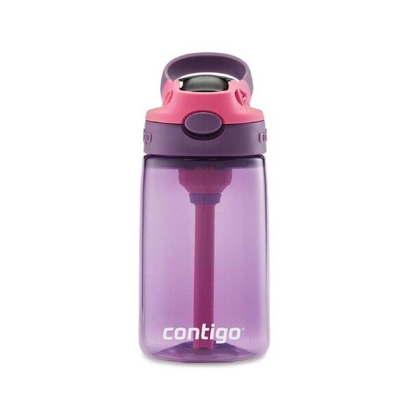 Contigo Kids Autospout 414ml Water Bottle w/ Straw Drink Container Purple Punch