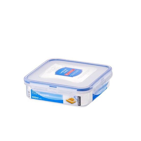 Locknlock 600ml Airtight Classic Square Food/Snack Container Storage Short Clear
