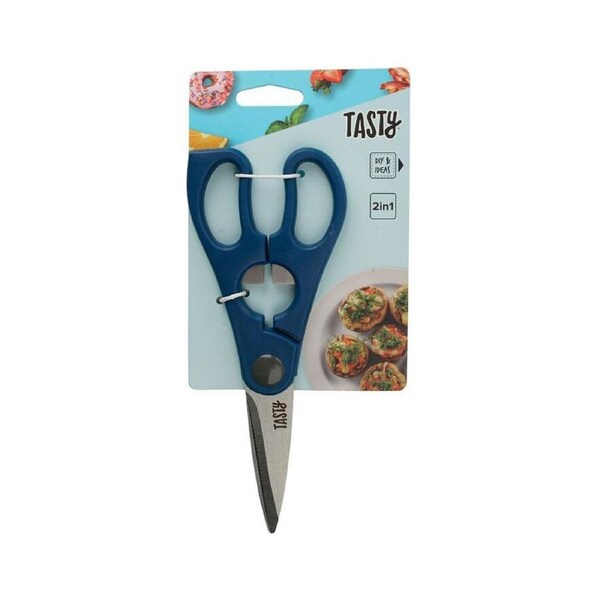 Tasty 2-in-1 Kitchen Scissors/Shears w/ Built-In Bottle Opener 25cm Blue/SLV