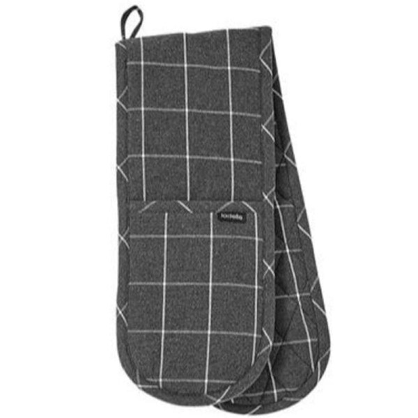 Ladelle Eco Recycled Double Oven Gloves 17x89cm - Charcoal