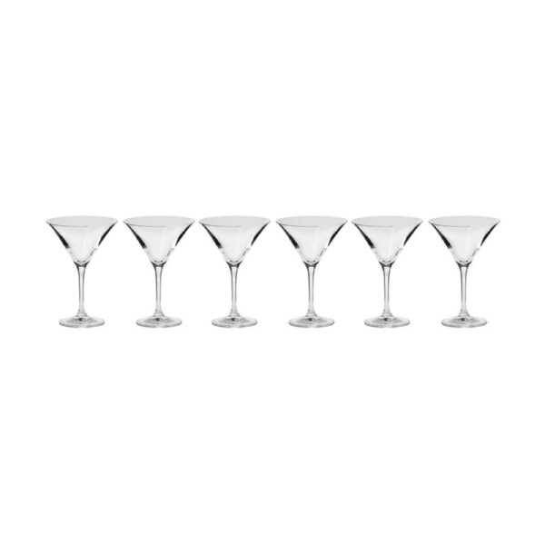 6pc Krosno Avant-Garde 240ml Stemmed Spirit/Martini Glass Set Drinkware CLR