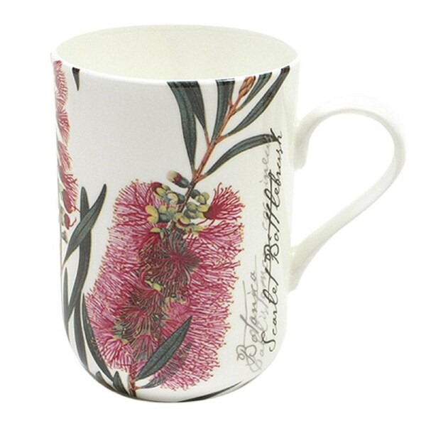Maxwell & Williams Botanic Mug Bottlebrush Drink/Hot/Cold 300ml Gift Boxed Pink
