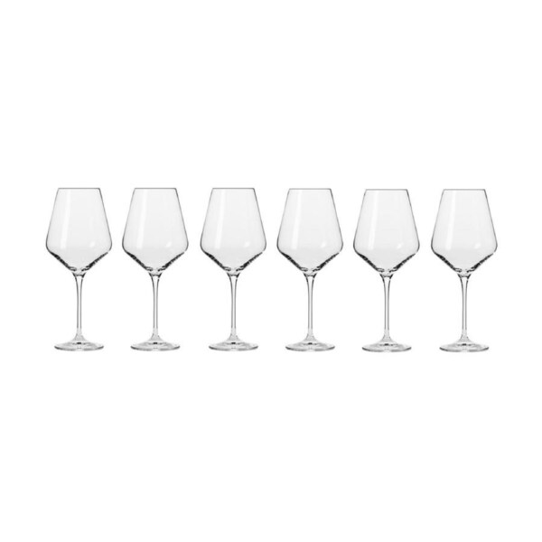 6pc Krosno Avant-Garde 550ml Stemmed Red Wine Glass Drinkware Goblet Set CLR