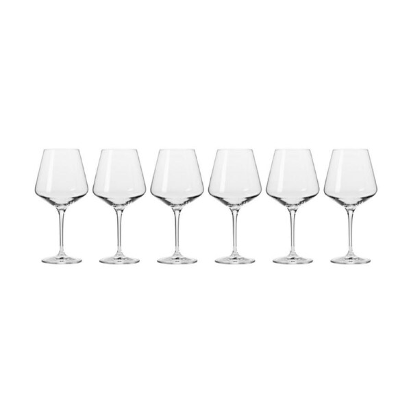 6pc Krosno Avant-Garde 560ml Stemmed Red Wine Glass Drinkware Goblet Set CLR