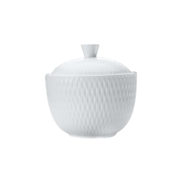 Maxwell & Williams White Basics Porcelain Diamonds Sugar Bowl Container w/ Lid