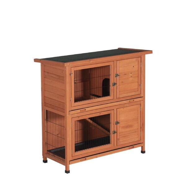 YES4PETS Large Double Storey Rabbit Hutch Guinea Pig Ferret Cage 104cm