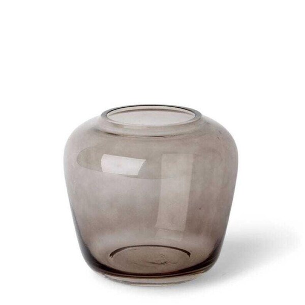 E Style 20cm Glass Brice Plant/Flower Vase Tabletop Home Decor Smoky Grey