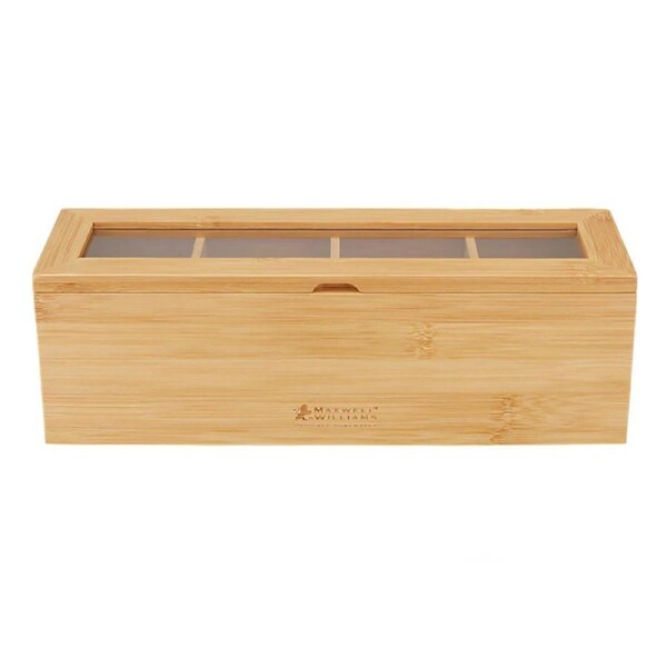 Maxwell & Williams Evergreen Bamboo Tea Box Teabag Pantry Storage 29.5x9.5cm