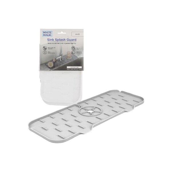 White Magic Home/Kitchen Sink Splash Guard Silicone Faucet Mat/Pad White