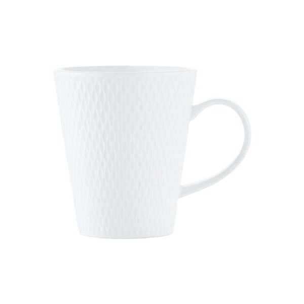 Maxwell & Williams White Basics Diamonds 350ml Conical Coffee Mug Cup Porcelain