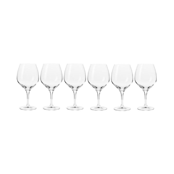6pc Krosno Harmony 600ml Pinot Glass Wine/Juice Stemmed Party Drinkware Clear