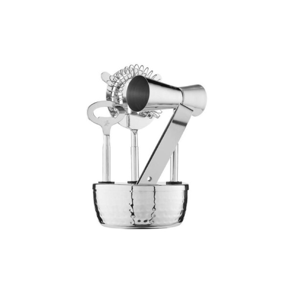 4pc Maxwell & Williams Cocktail & Co Lexington Bar Jigger/Strainer Set Silver