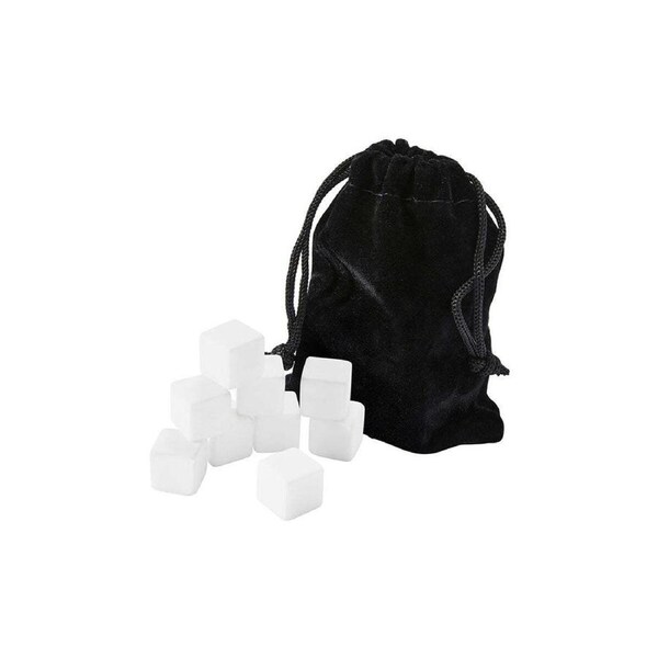 9pc Maxwell & Williams Cocktail & Co Reusable White Marble Ice Gin Stone w/ Bag