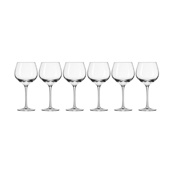 6pc Krosno Harmony 630ml Stemmed Red Wine Glass Drinkware Goblet Set Clear