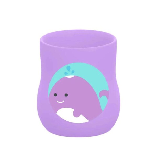 Marcus & Marcus Silicone Baby/Toddler Training Cup 4oz Willo Whale Lilac 6M+