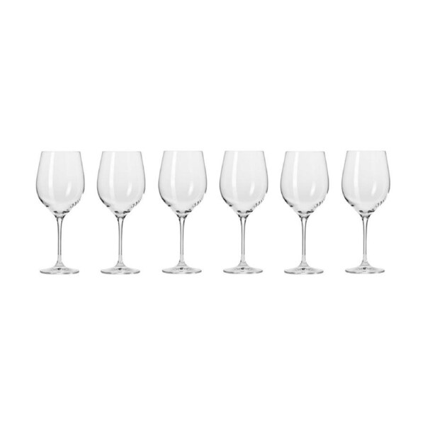 6pc Krosno Harmony 530ml Stemmed Red Wine Glass Drinkware Goblet Set Clear