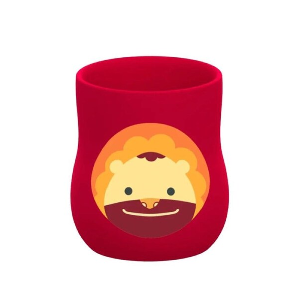 Marcus & Marcus Silicone Baby/Toddler Training Cup 4oz Marcus Lion Red 6M+