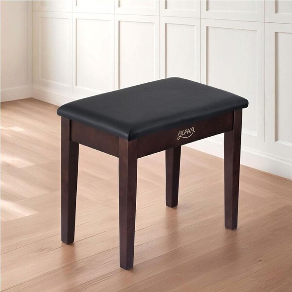 Alpha Piano Bench Stool with Storage 55x34cm Adults Wooden PU Leather Brown