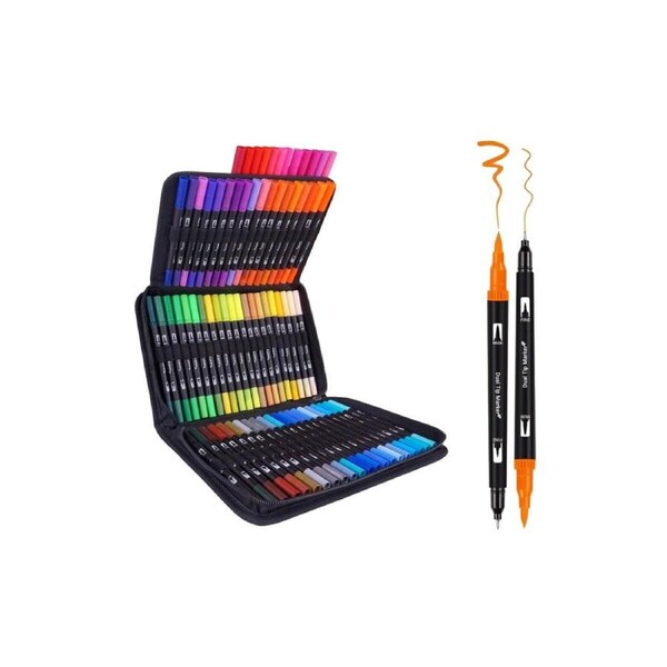 72 Piece Colour Dual Brush Marker Set
