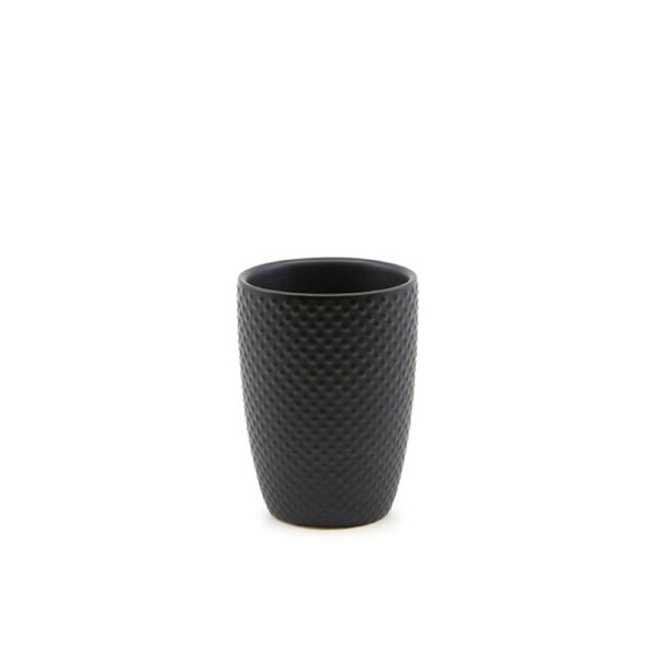 Salt&Pepper Emboss Black Tumbler Ceramic Embossed Design Sturdy - 8 x 11 cm