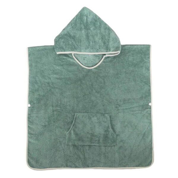 Pure Zone Kids Hooded Towel - Sage Microfibre Fabric 2yrs+ - 65 x 65 cm