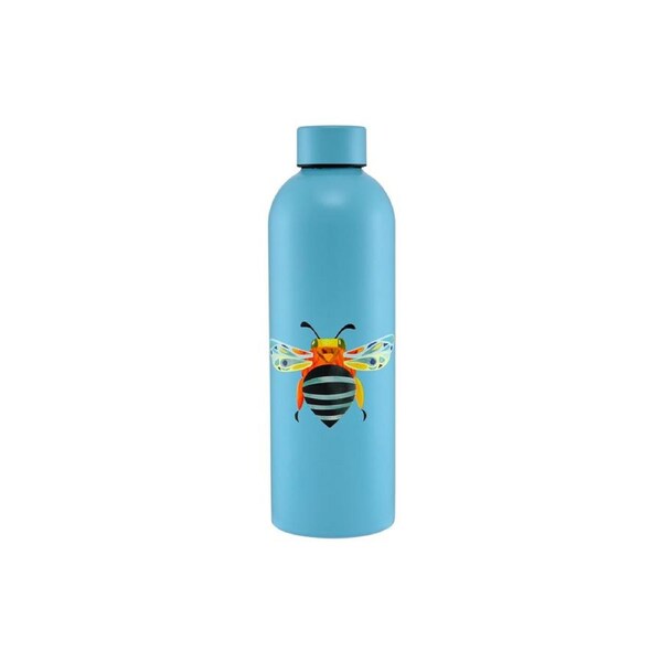 Maxwell & Williams Pete Cromer Garden Party Insulated Bottle Blue Banded Bee