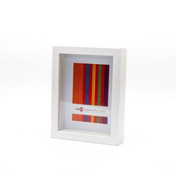 Unigift Shadow Box Photo and Artwork Wooden Frame 5x7"/13x18cm - White