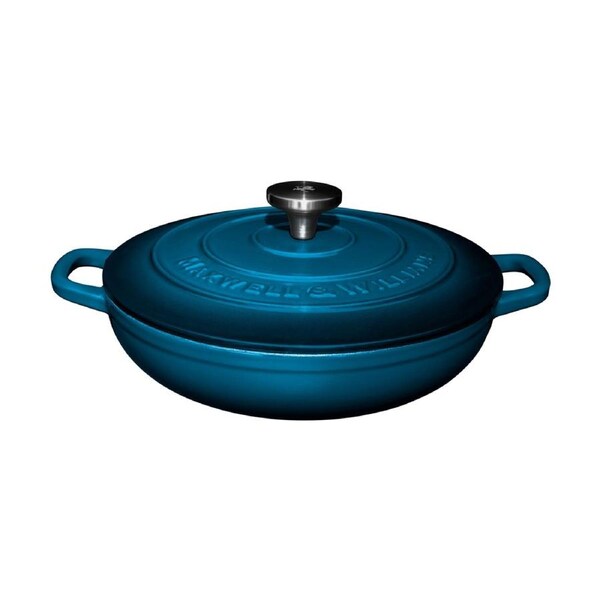 Maxwell & Williams Cookware Cast Iron Braiser 27cm/3.3L - Midnight Blue