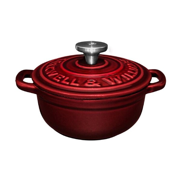 Maxwell & Williams Cookware Cast Iron Cocotte 9.5cm/260ml with Gift Box - Merlot