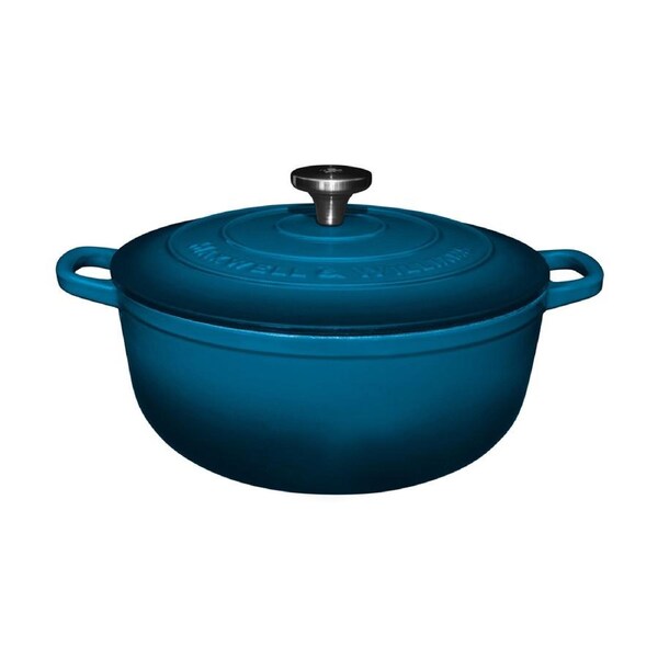 Maxwell & Williams Cast Iron Round Casserole 28cm/6.2L - Midnight Blue