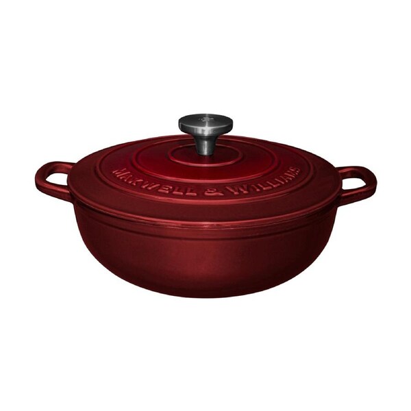 Maxwell & Williams Cookware Cast Iron Round Casserole 26cm/4L - Merlot