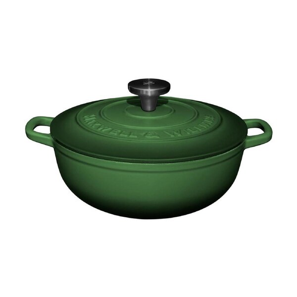 Maxwell & Williams Cast Iron Round Casserole 24cm/3.3L - English Racing Green