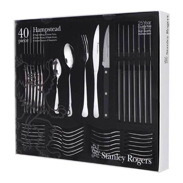 40pc Stanley Rogers Hampstead Cutlery Set Made From High Quality Stainless Steel