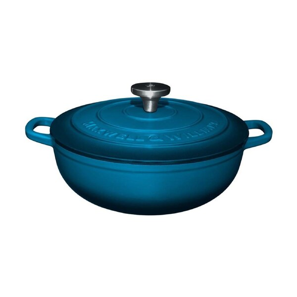 Maxwell & Williams Cookware Cast Iron Round Casserole 26cm/4L - Midnight Blue