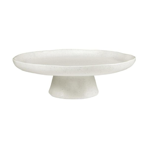 Maxwell & Williams Onni Footed Cake Stand Speckle 30cm Porcelain - White