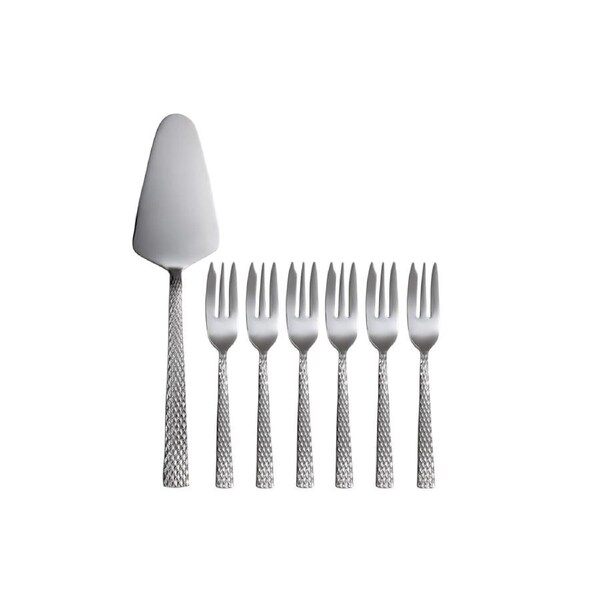7pc Maxwell & Williams Diamonds Cake Server & Fork Set Made From Stainless Steel