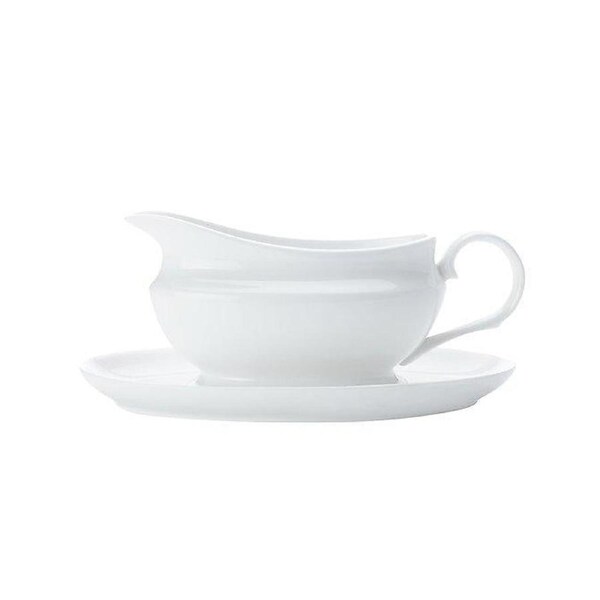 Maxwell & Williams Porcelain Stylish Basics Gravy Boat & Saucer 550ml - White