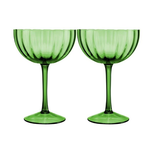 2PK Maxwell & Williams Wicked Pink Goes Good with Green Coupe Glass - Elphaba