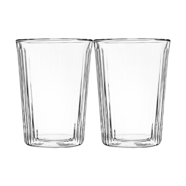 2PK Maxwell & Williams Blend Stripey Double Wall Borosilicate Cup - 360ml