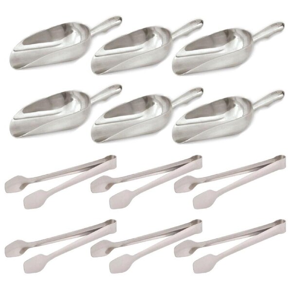 Trenton Candy Bar Serving 12 Piece Set - 6 Scoops + 6 Sugar Tongs