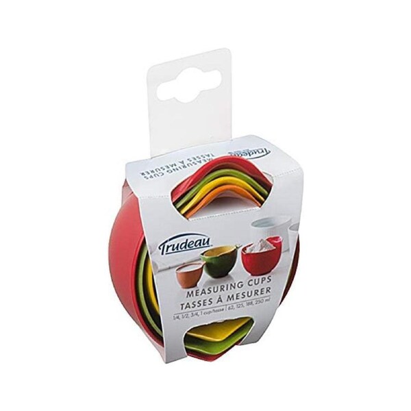 Set of 4 Mini Bowls Diswasher Safe Trudeau Measuring Cups-Multi Coloured