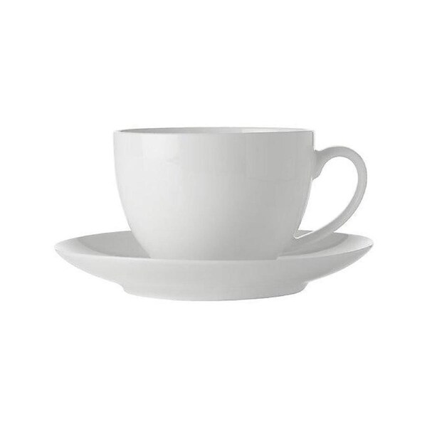 Maxwell & Williams 260 ml White Basics Porcelain Cup & Saucer Set - White