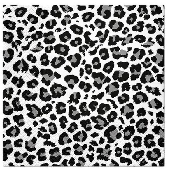 20pc Paw 3 Ply Lunch 33x33 cm Premium Paper Flexo Napcins - Panther Print