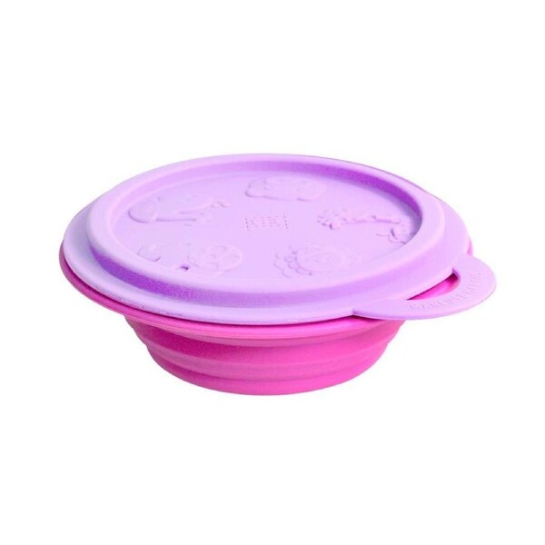 Marcus & Marcus Collapsible Travel Bowl With Lid Willo The Whale - Lilac