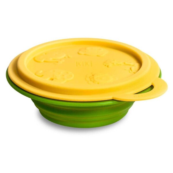 Marcus & Marcus Collapsible Travel Bowl With Lid Lola The Giraffe - Yellow