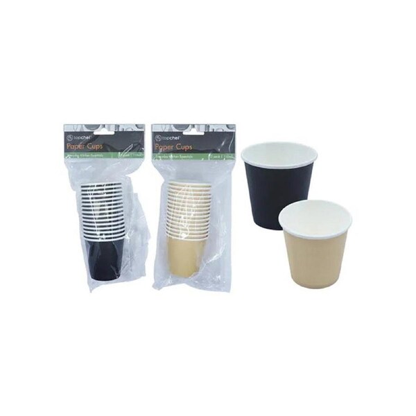 15PK Top Chef Premium Paper Cups Assorted - 20 X 6cm- 110ml/4oz