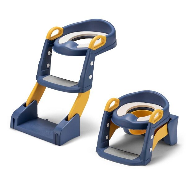 Playpals Potty Trainer Toilet Seat Chair Kids Toddler Toilet Training w/ Ladder Blue