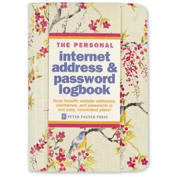 Peter Pauper Press The Personal Internet Address & Password Logbook Blossoms & Bluebirds 341969