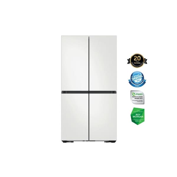 Samsung Bespoke 4-Door French Door Refrigerator Beverage Centre 648L (Cotta White 648 L)