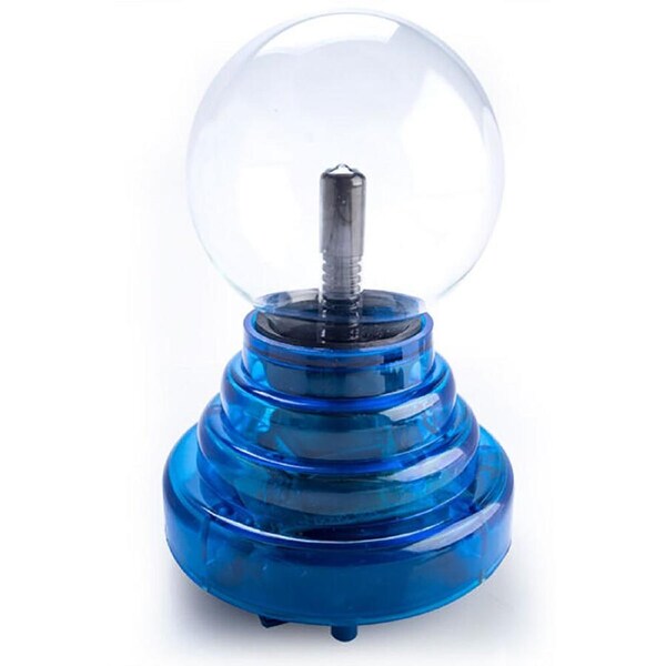 MDI Plasma Ball Touch Lamp Home/Office Desk Night Light Decor 3in Blue Base
